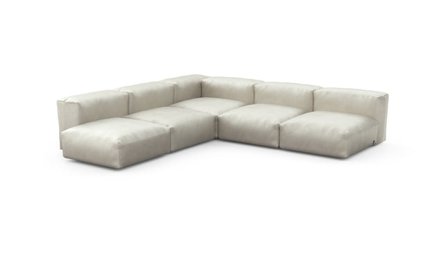 Preset five module corner sofa - velvet - creme - 283cm x 283cm