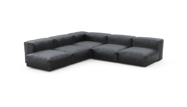 Preset five module corner sofa - velvet - dark grey - 283cm x 283cm