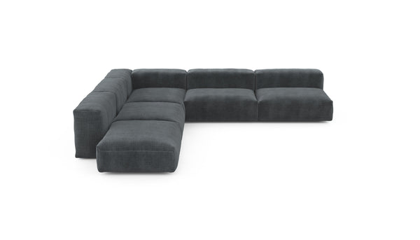 Preset five module corner sofa - cord velours - dark grey - 325cm x 325cm