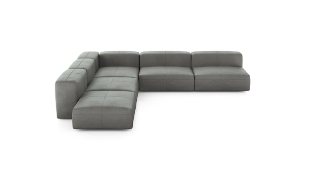 Preset five module corner sofa - leather - light grey - 325cm x 325cm