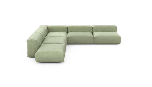 Preset five module corner sofa - linen - olive - 325cm x 325cm