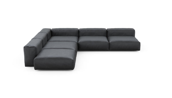 Preset five module corner sofa - velvet - dark grey - 346cm x 346cm