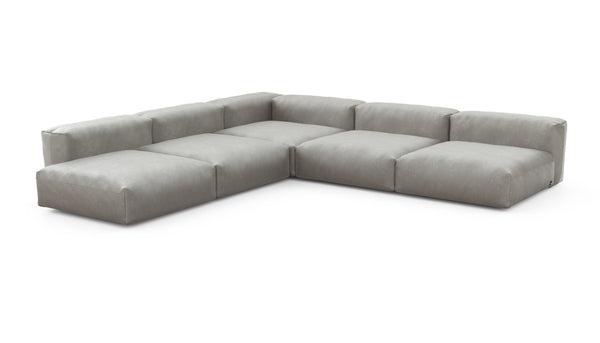 Preset five module corner sofa - velvet - light grey - 346cm x 346cm