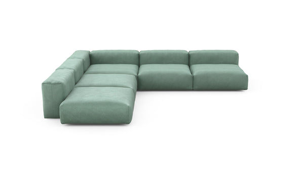 Preset five module corner sofa - velvet - mint - 346cm x 346cm