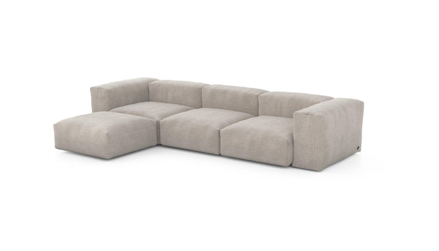 Preset four module chaise sofa - cord velours - platinum - 314cm x 199cm