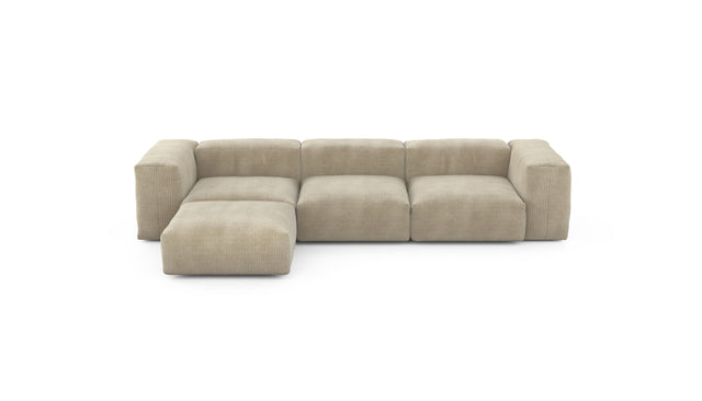 Preset four module chaise sofa - cord velours - sand - 314cm x 199cm