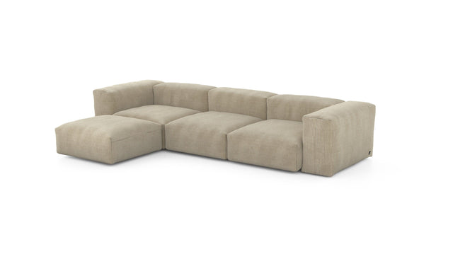 Preset four module chaise sofa - cord velours - sand - 314cm x 199cm