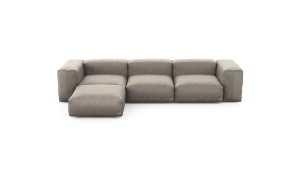 Preset four module chaise sofa - velvet - stone - 314cm x 199cm