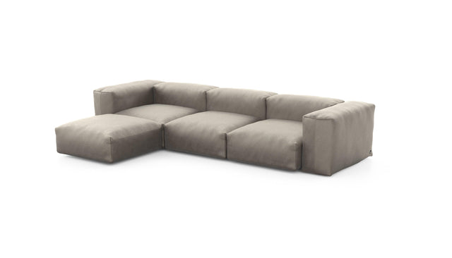 Preset four module chaise sofa - velvet - stone - 314cm x 199cm