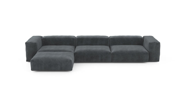 four module chaise sofa - cord velours - dark grey - 377cm x 199cm