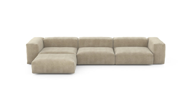 Preset four module chaise sofa - cord velours - sand - 377cm x 199cm