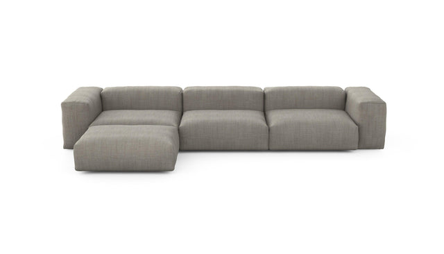 Preset four module chaise sofa - pique - stone - 377cm x 199cm