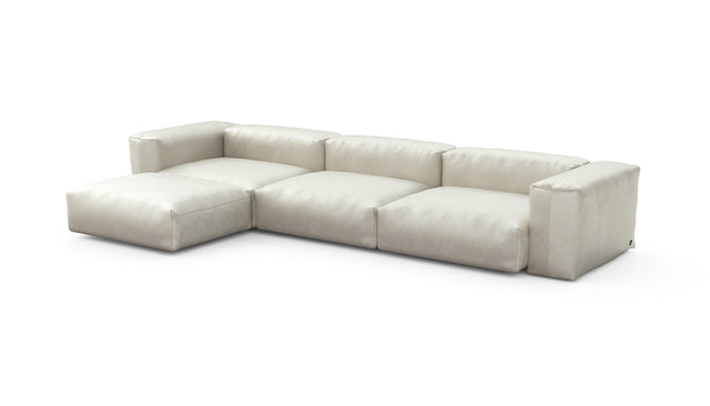 Preset four module chaise sofa - velvet - creme - 377cm x 199cm