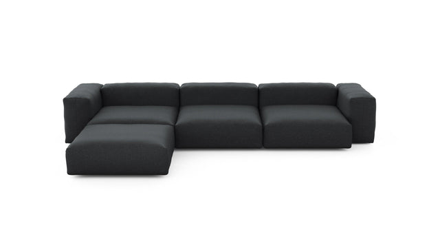 Preset four module chaise sofa - linen - anthracite - 377cm x 241cm