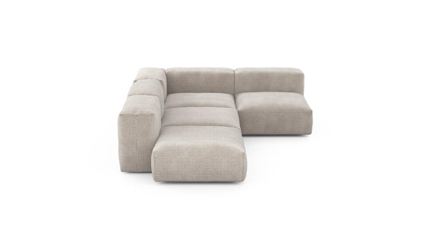 Preset four module corner sofa - cord velours - platinum - 199cm x 283cm