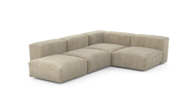 Preset four module corner sofa - cord velours - sand - 199cm x 283cm