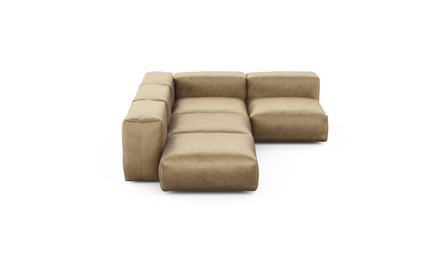 Preset four module corner sofa - velvet - caramel - 199cm x 283cm