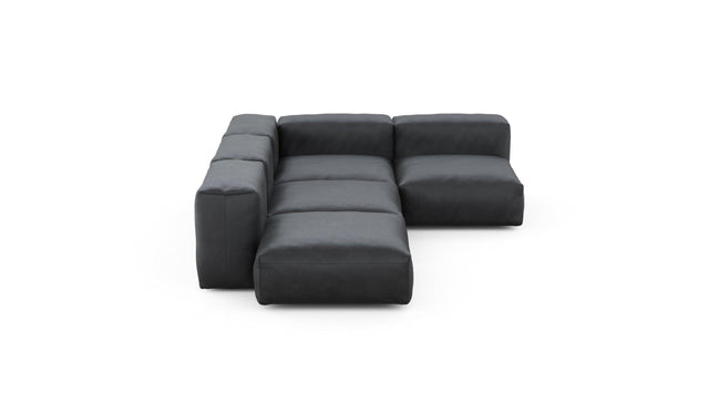 Preset four module corner sofa - velvet - dark grey - 199cm x 283cm