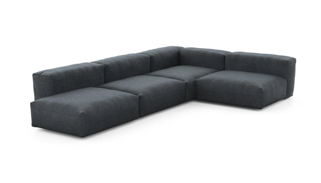 Preset four module corner sofa - pique - dark grey - 220cm x 346cm