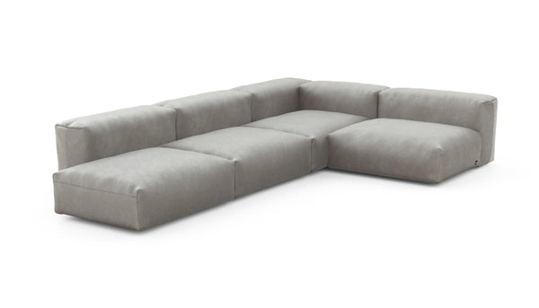 Preset four module corner sofa - velvet - light grey - 220cm x 346cm