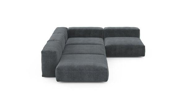 Preset four module corner sofa - cord velours - dark grey - 241cm x 346cm