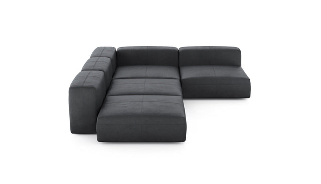 Preset four module corner sofa - leather - dark grey - 241cm x 346cm