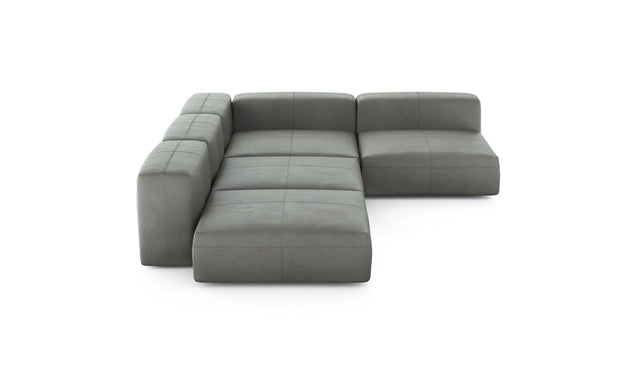 Preset four module corner sofa - leather - light grey - 241cm x 346cm