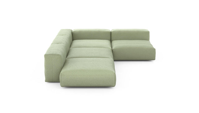 Preset four module corner sofa - linen - olive - 241cm x 346cm