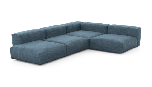 Preset four module corner sofa - pique - dark blue - 241cm x 346cm