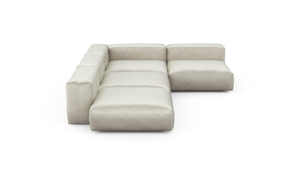 Preset four module corner sofa - velvet - creme - 241cm x 346cm