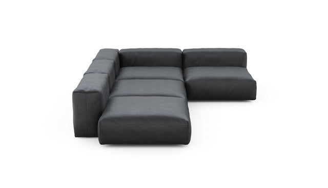 Preset four module corner sofa - velvet - dark grey - 241cm x 346cm