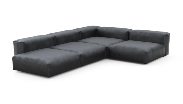 Preset four module corner sofa - velvet - dark grey - 241cm x 346cm