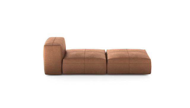 Preset lounger - leather - brown - 199cm x 84cm