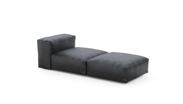 Preset lounger - velvet - dark grey - 199cm x 84cm