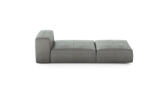 Preset lounger - leather - light grey - 220cm x 105cm