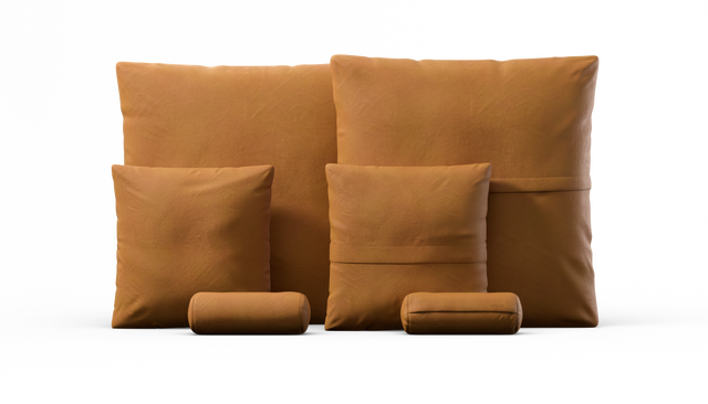 Pillow Set 3 - Leather - Brown