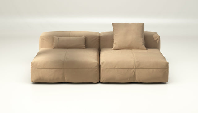 vetsak | Sofa Set 01 Large - leather - beige | Modulares Sofa | 3.5 Sitzer