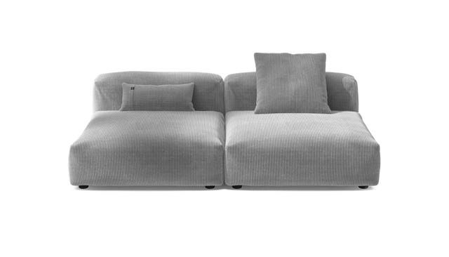 vetsak | Sofa Set 01 Large - Cord Velour - Light Grey | Modulares Sofa | 3.5 Sitzer