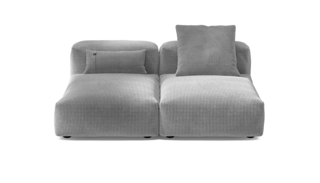 vetsak | Sofa Set 01 Medium - Cord Velour - Light Grey | Modulares Sofa | 2.5 Sitzer
