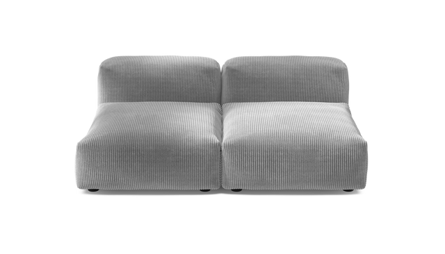 vetsak | Sofa Set 01 Medium - Cord Velour - Light Grey | Modulares Sofa | 2.5 Sitzer