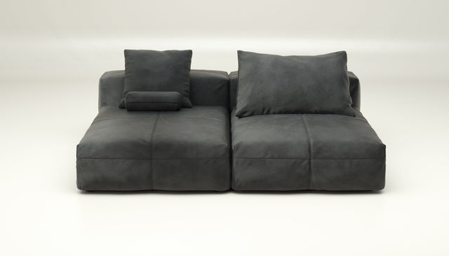 vetsak | Sofa Set 01 XLarge - leather - dark grey | Modulares Sofa | 3.5 Sitzer