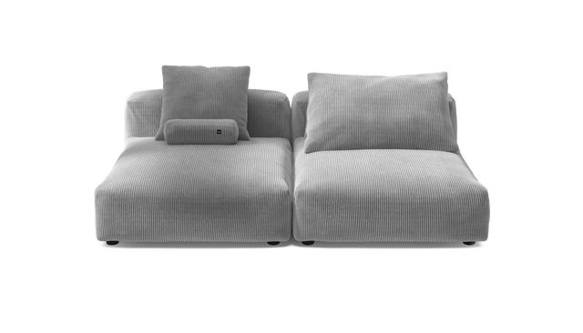 vetsak | Sofa Set 01 XLarge - Cord Velour - Light Grey | Modulares Sofa | 3.5 Sitzer