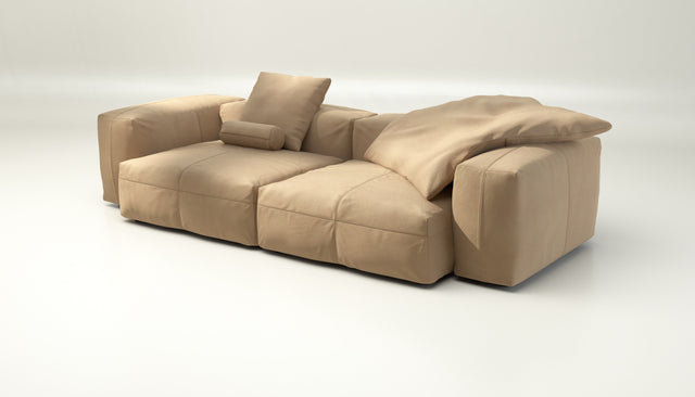 vetsak | Sofa Set 02 Large - leather - beige | Modular Sofa | 3.5 Seater | Big Sofa