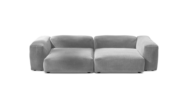 vetsak | Sofa Set 02 Large - Cord Velour - Light Grey | Modulares Sofa | 3.5 Sitzer | Big Sofa