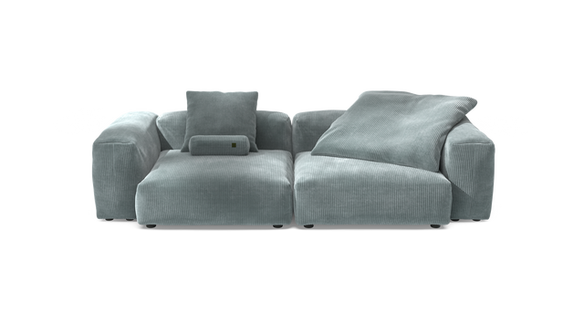vetsak | Sofa Set 02 Large - Cord Velour - Mint | Modulares Sofa | 3.5 Sitzer | Big Sofa