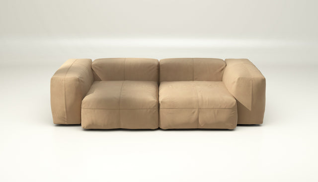 vetsak | Sofa Set 02 Medium - leather - beige | Modular Sofa | 2.5 Seater | Big Sofa