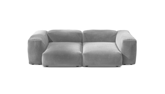 vetsak | Sofa Set 02 Medium - Cord Velour - Light Grey | Modulares Sofa | 2.5 Sitzer | Big Sofa
