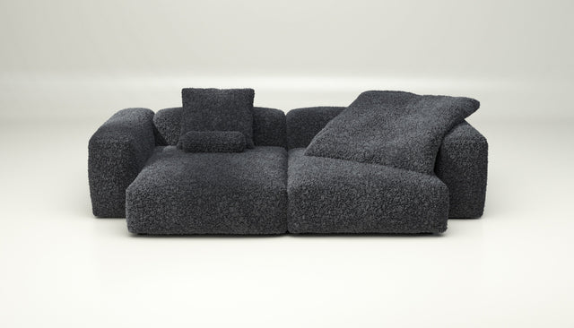 vetsak | Sofa Set 02 XLarge - doodle - dark grey | Modulares Sofa | 3.5 Sitzer | Big Sofa