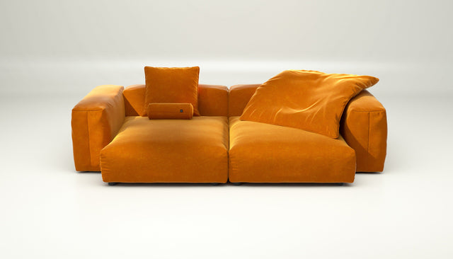 vetsak | Sofa Set 02 XLarge - suave - orange blaze | Modulares Sofa | 3.5 Sitzer | Big Sofa