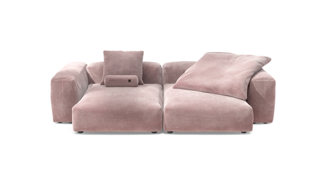 vetsak | Sofa Set 02 XLarge - Cord Velour - Blossom | Modulares Sofa | 3.5 Sitzer | Big Sofa
